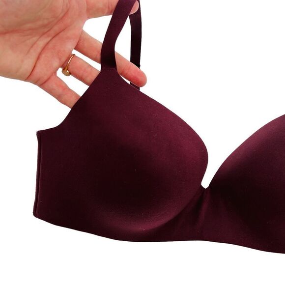 Tommy John second skin lightly lined burgundy demi bra wire free size 38C - Picture 3 of 7